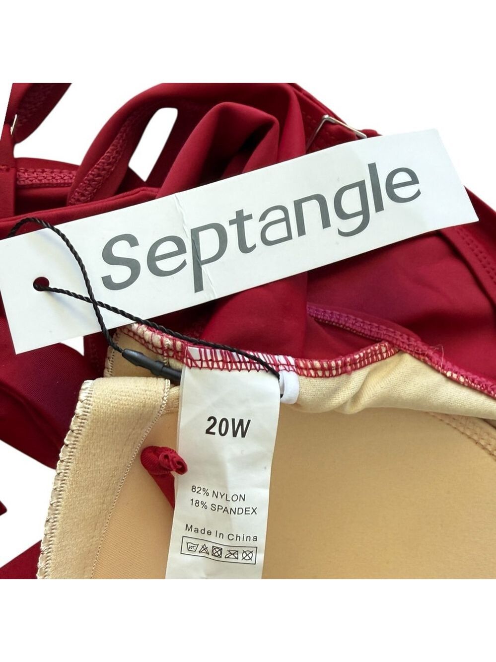 Septangle Red Tankini Swim Set w/ Shorts NWT Size 20W - Picture 4 of 7